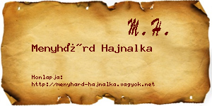 Menyhárd Hajnalka névjegykártya