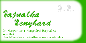 hajnalka menyhard business card